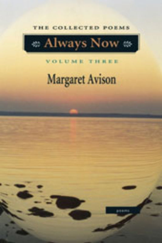 The cover of 'Always Now: Volume Three' features a sunset over water with the title and author's name at the top.