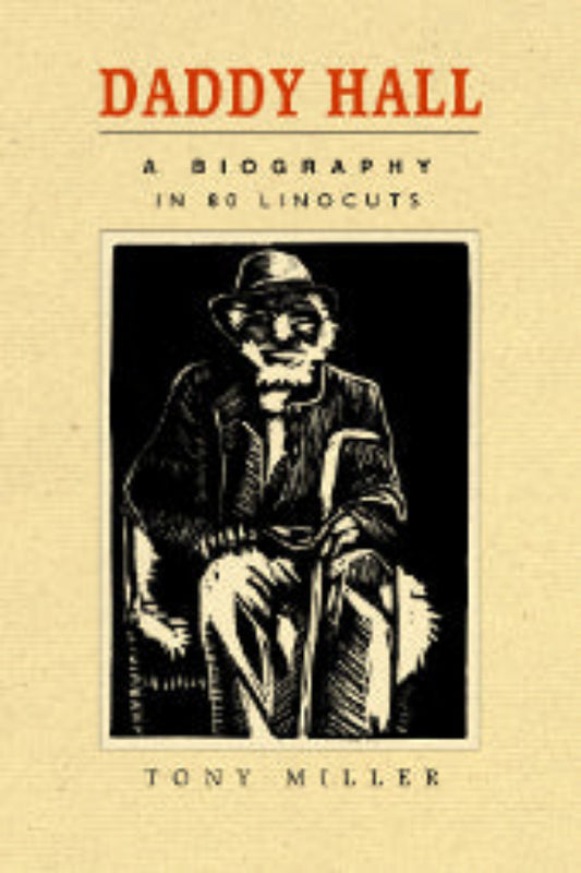 Cover of the book 'Daddy Hall' featuring a black and white illustration of a man seated in a contemplative pose.