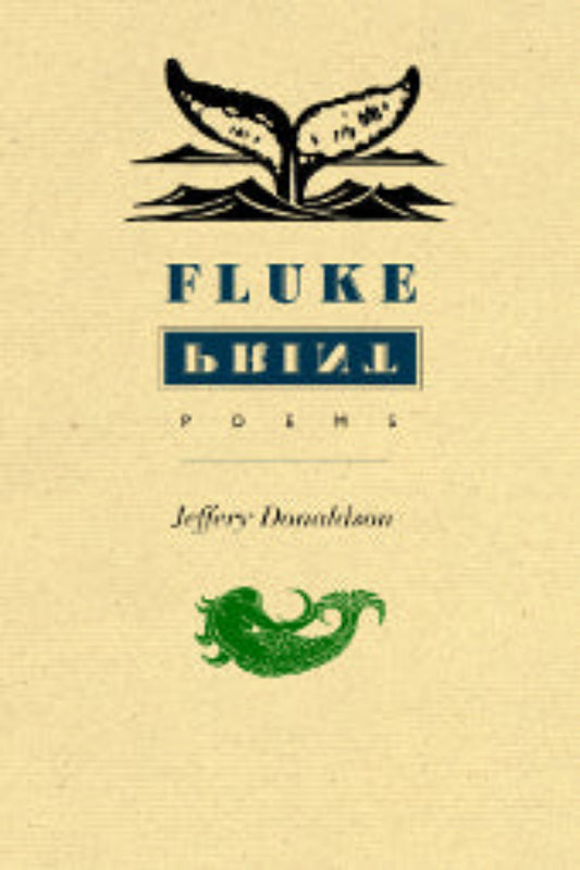 The image features the cover of "Fluke Print" by Jeffery Donaldson. The book cover has a distinctive and artistic design.