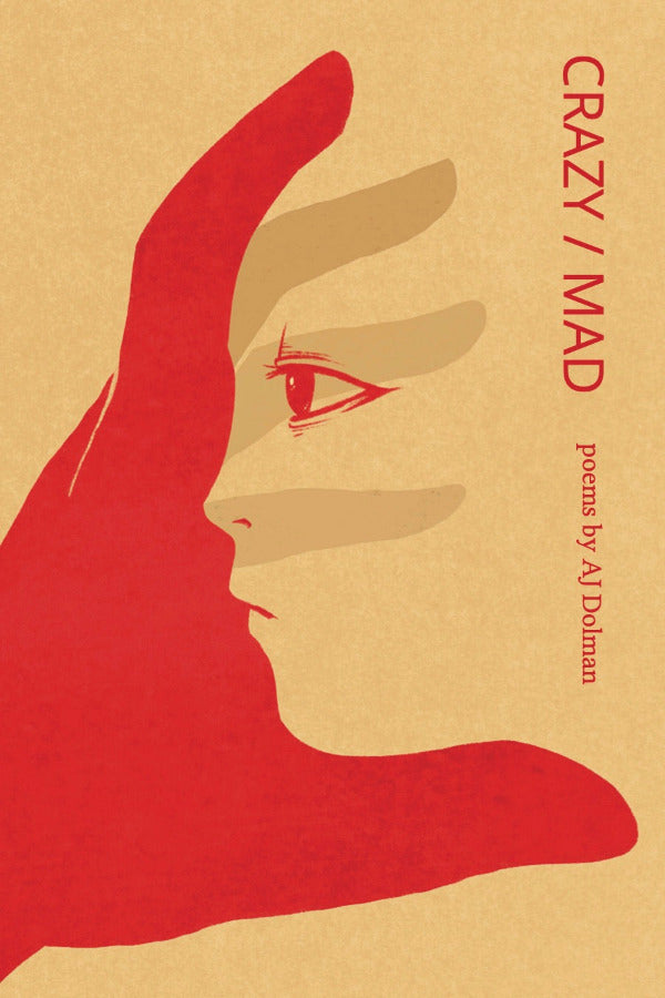 Book cover with a stylized illustration of a hand covering a face, on a beige background with text.